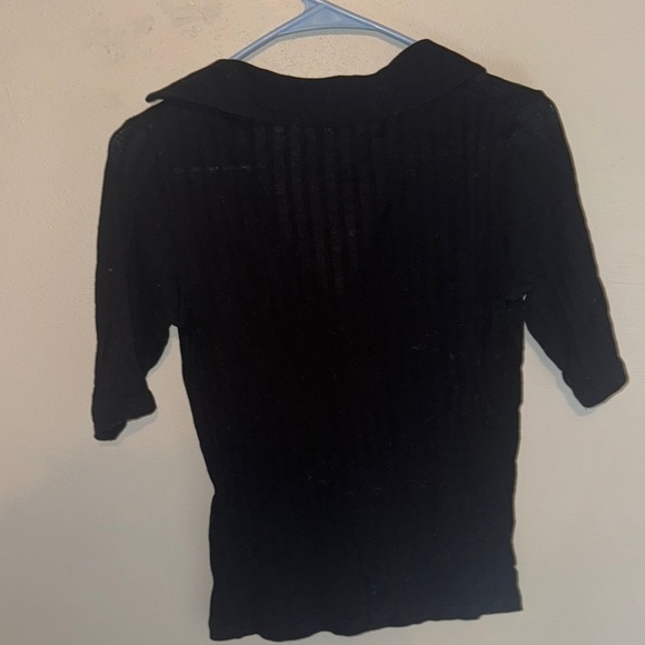 NWT Vince Black V-Neck Ribbed Top women’s XS - Picture 6 of 7